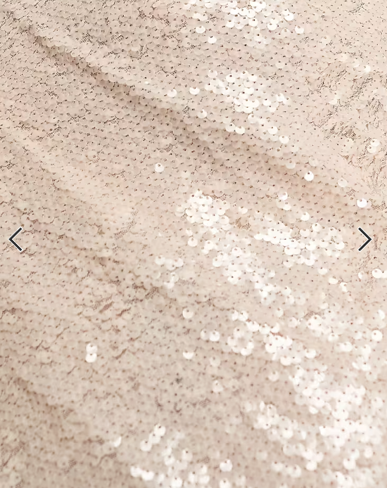 4th & Reckless Petite exclusive sequin square neck low cross back maxi dress in cream