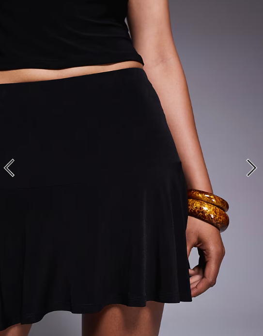 ASOS DESIGN co-ord slinky flippy mini skirt in black