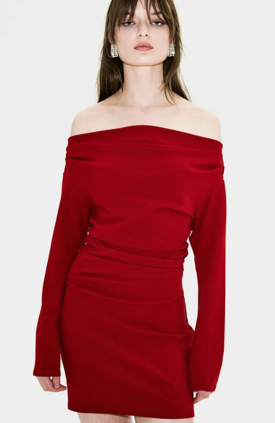 H&M Draped Off-The-Shoulder Dress