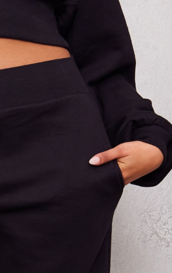 Tall Black High Waisted Wide Leg Joggers