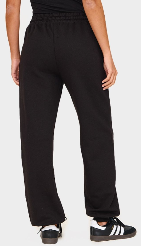 Black Puff Print High Waist Cuffed Jogger