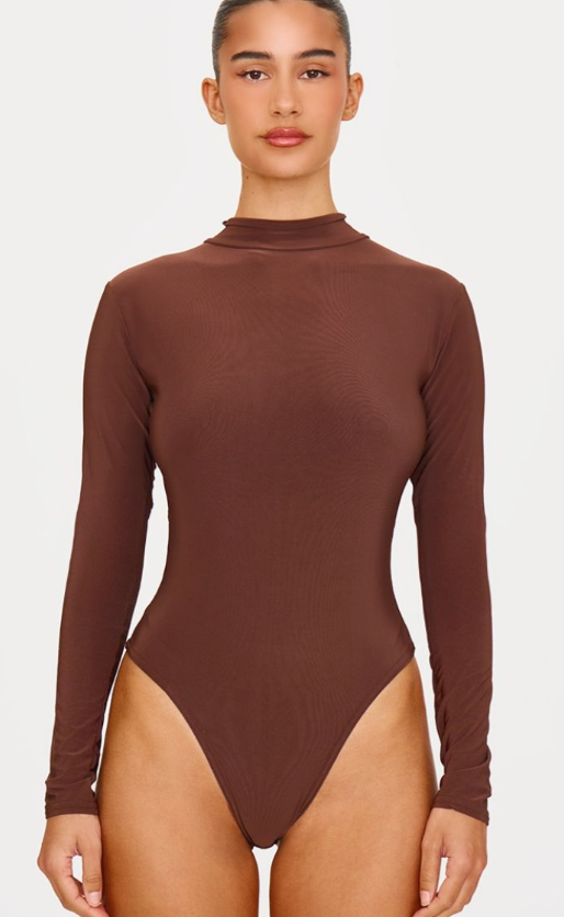 Mushroom Slinky High Neck Backless Bodysuit