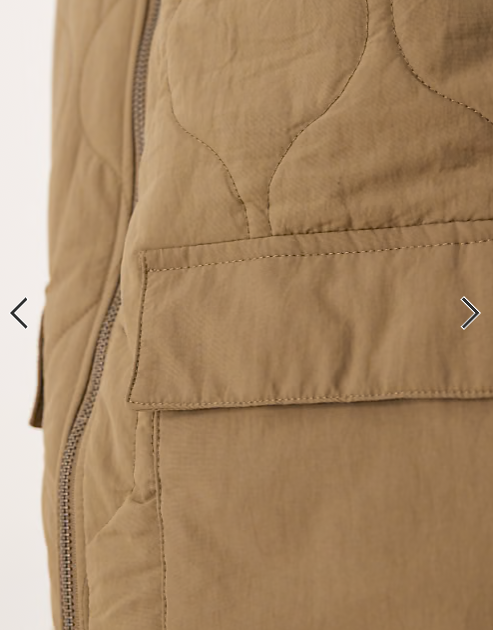 JDY oversized quilted jacket in light khaki