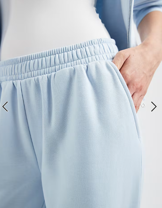 ASOS DESIGN wide leg brushback jogger in baby blue