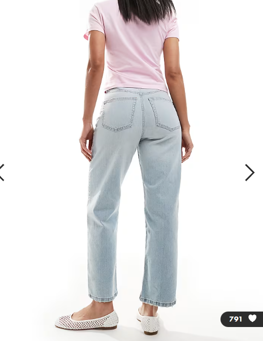 Asos - ankle grazer straight leg jeans in light blue