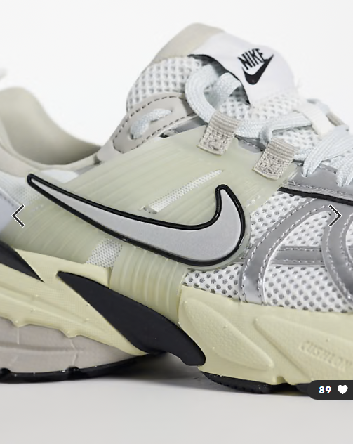 Nike V2K Run trainers in white and silver