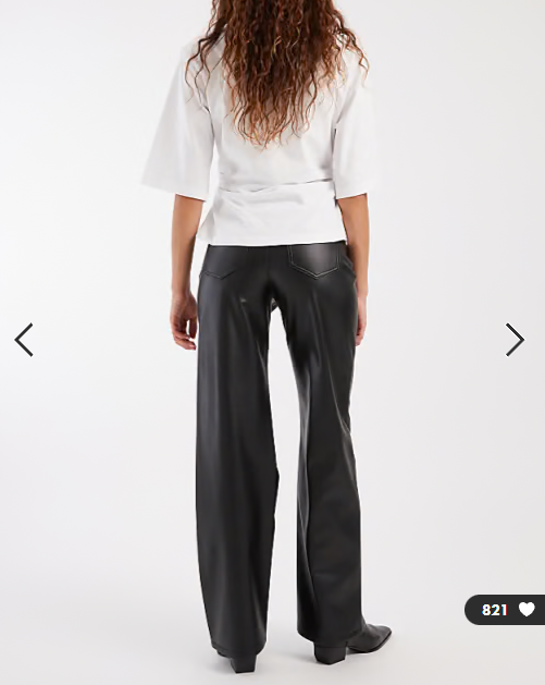 Vero Moda Tessa high waist wide leg faux leather pants in black