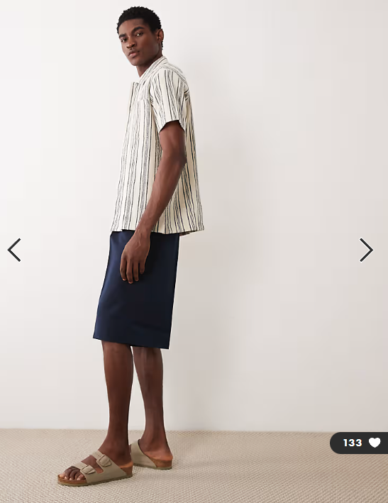 ASOS DESIGN tailored pleated oversized bermuda shorts in navy
