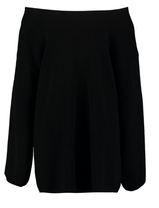 Boohoo Raynor Oversized Wide Sleeve Jumper Dress - black