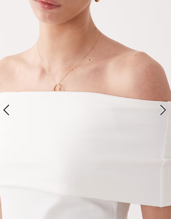 ASOS DESIGN off the shoulder fold over top in white