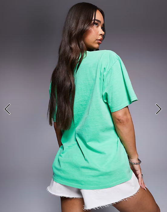 Kaiia cotton rich exclusive papaya fruit graphic oversized t-shirt in green