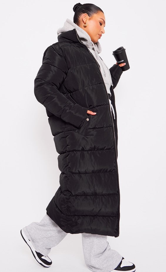 Black Bubble Maxi Puffer Jacket