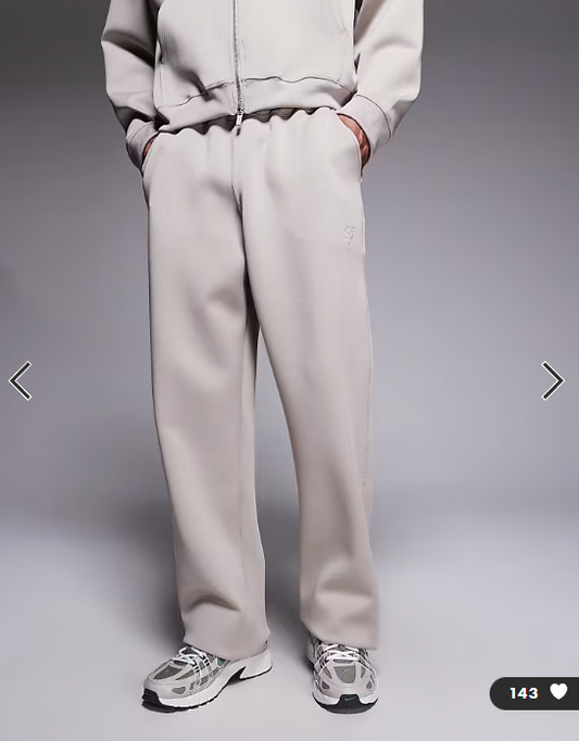 Liquor N Poker scuba-style fabric straight jogger co-ord in stone