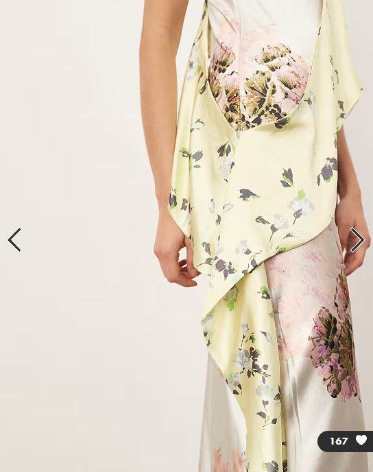 ARRANGE asymmetric paneled maxi dress in mixed floral print