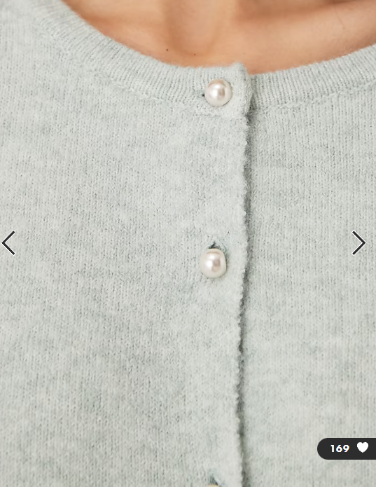 JDY pearl buttons short sleeve knitted cardigan in sage green