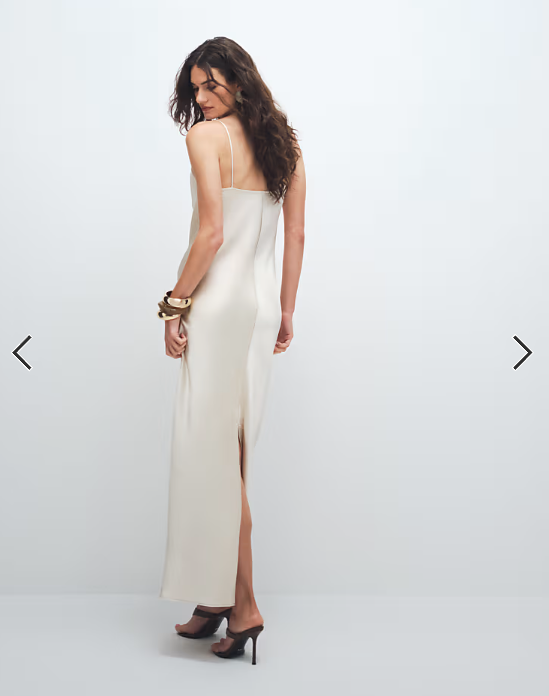 Vila lace insert cowl neck satin cami maxi dress in cream