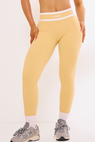 PLT SPORT Peach Sculpt Contrast Detail Leggings