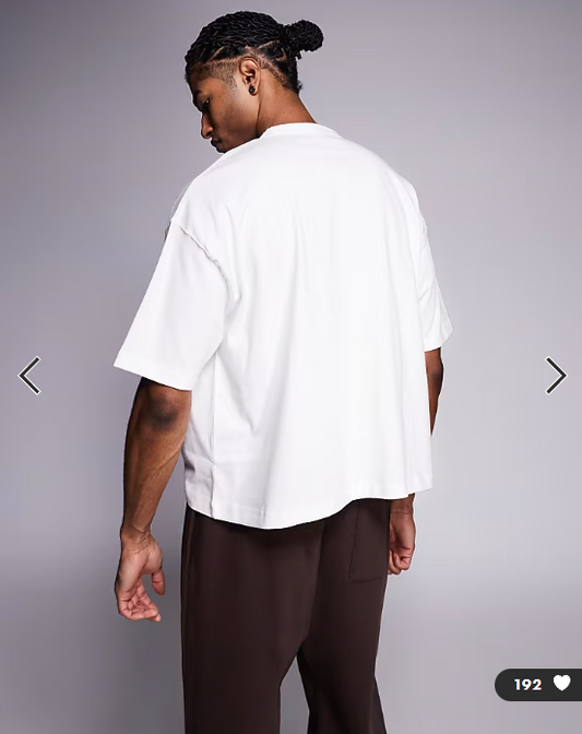 ASOS DESIGN heavyweight boxy oversized fit t-shirt in white .