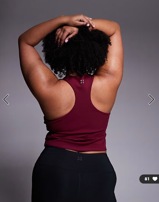 4505 Curve active vest with inner bra in cherry red