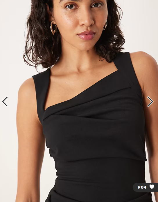 ASOS DESIGN square neck midi dress in black