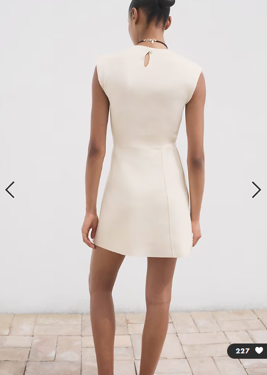 Mango high neck cap sleeve compact knit ini dress in winter white