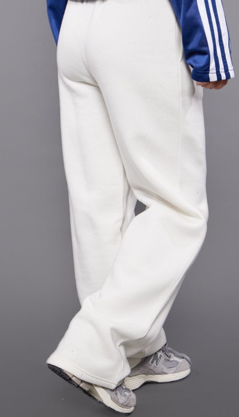 Plt - White New York Print Wide Leg Joggers