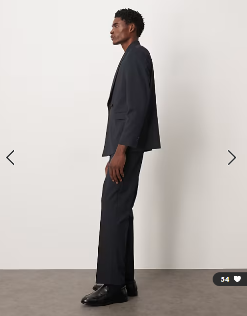 ASOS DESIGN straight pinstripe suit trousers in navy