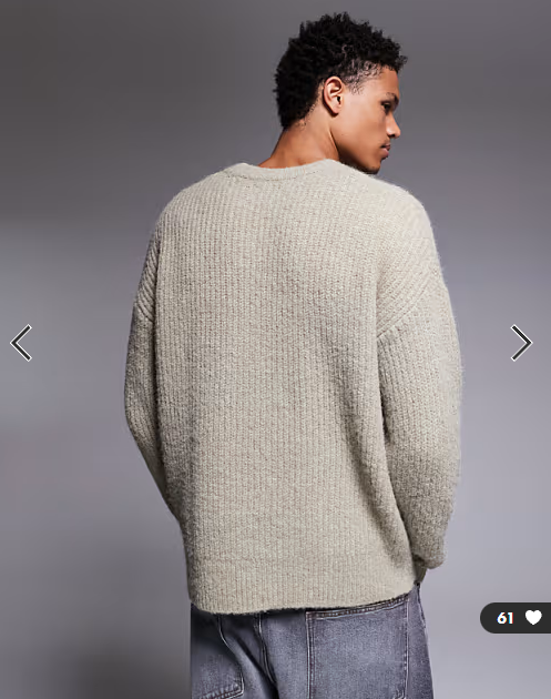 ASOS DESIGN relaxed knit crew neck sweater in sage green