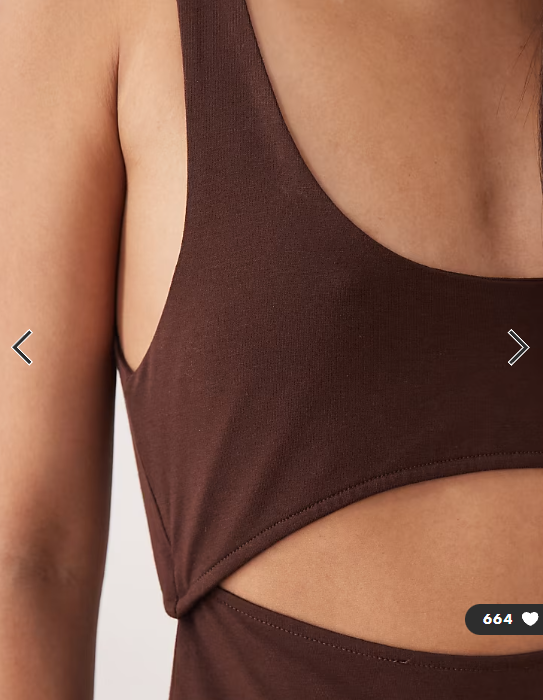 ASOS DESIGN cut out detail maxi dress in chocolate