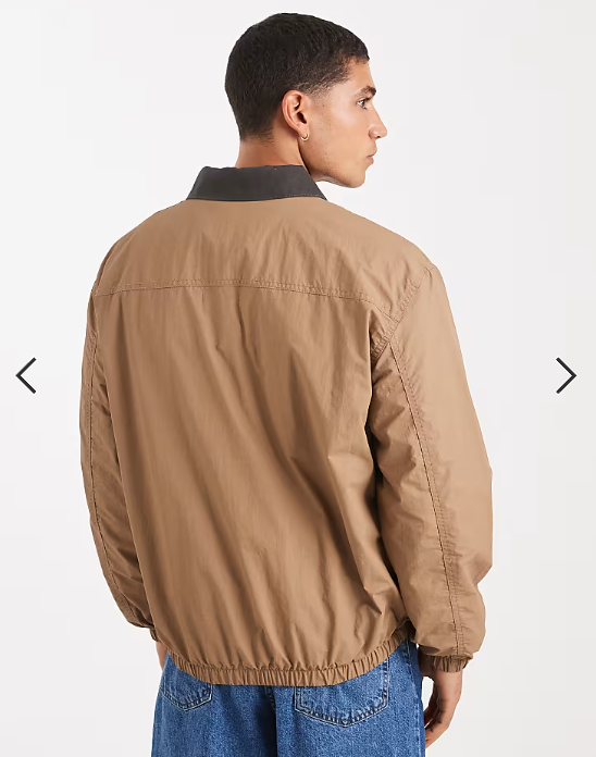 ONLY & SONS lightweight bomber jacket in light brown