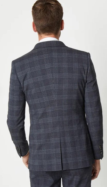 Slim Fit Retro Check Suit Jacket