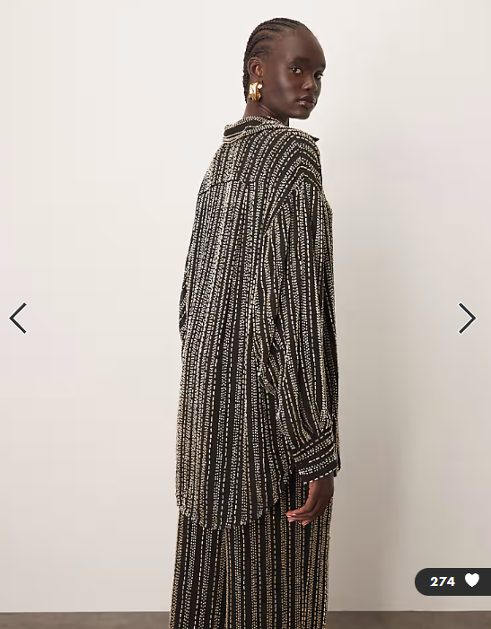 ARRANGE linear beaded oversized shirt co-ord