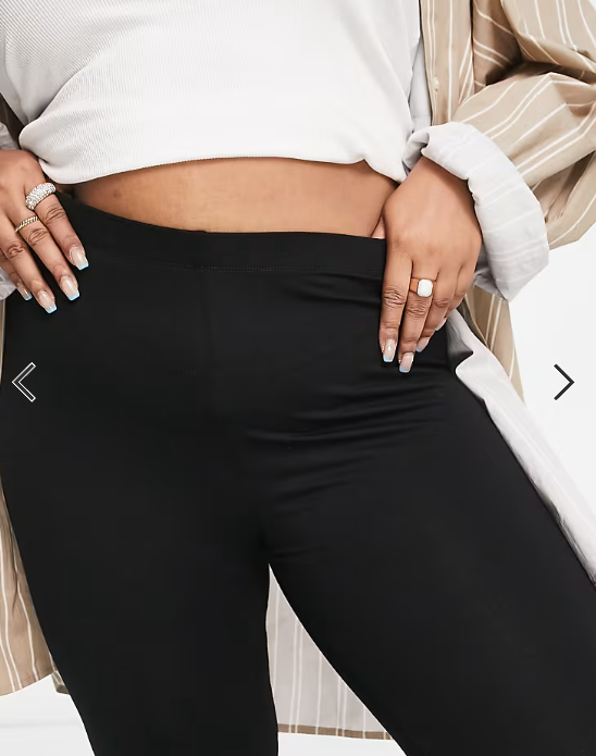ASOS DESIGN Curve 2 pack leggings in black