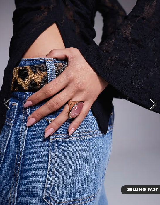 ASOS DESIGN angel sleeve lace top in black