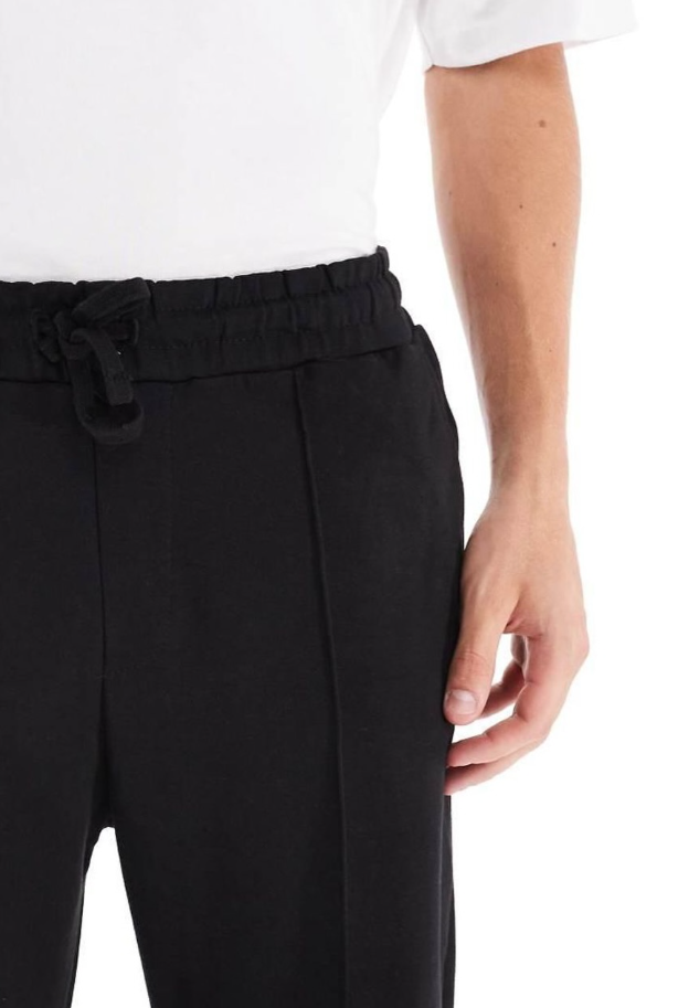 Bershka - wide leg pintuck jogger black