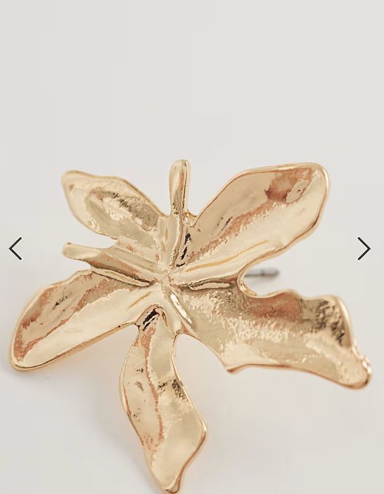 ONLY tropical flower earrings in gold