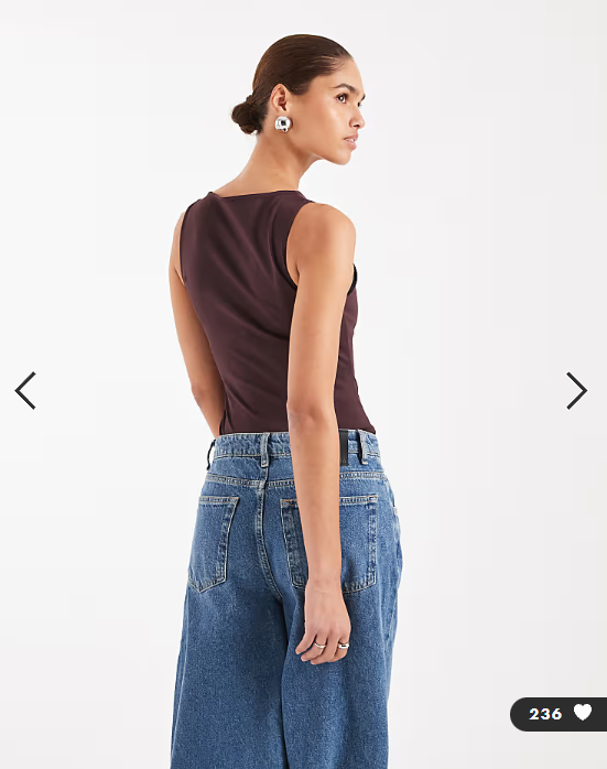 ASOS DESIGN Super Sculpting boat neck bodysuit in chocolate