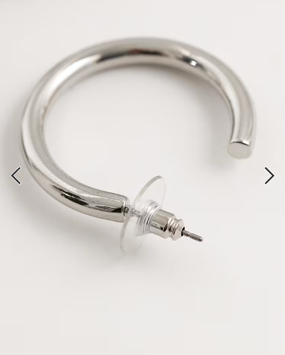 DesignB London pack of 3 hoop earrings in silver