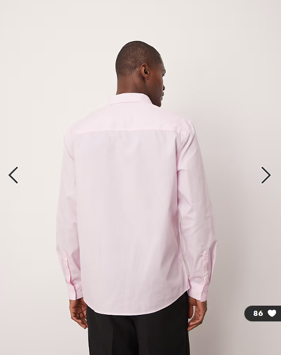 ASOS DESIGN formal easy iron poplin regular shirt in light pink