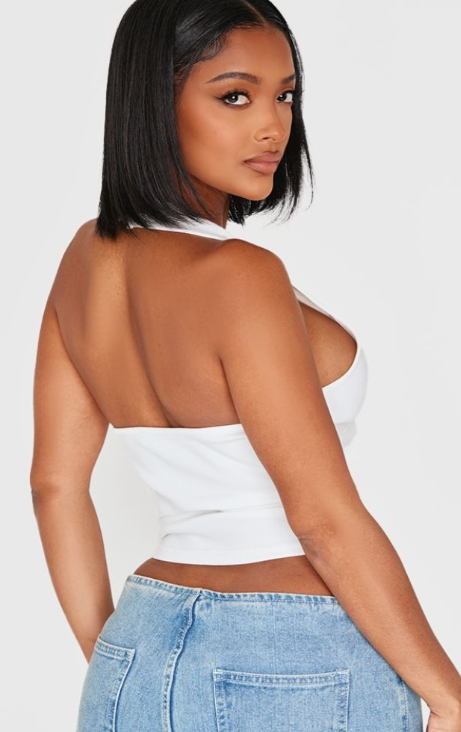 Shape White Bandage Lace Up Corset Top