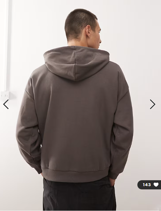 COLLUSION Boxy hoodie in charcoal grey