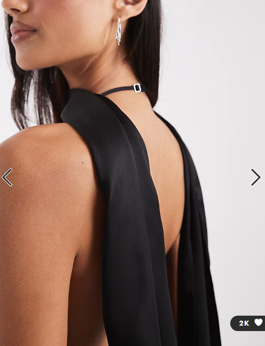 ASOS DESIGN satin scarf cowl neck maxi dress in black