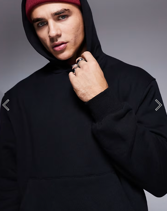ASOS DESIGN premium heavyweight boxy oversized hoodie 400gsm in black