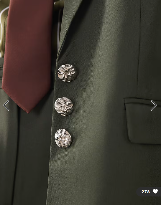 Vila hammered button tailored blazer co-ord in deep khaki