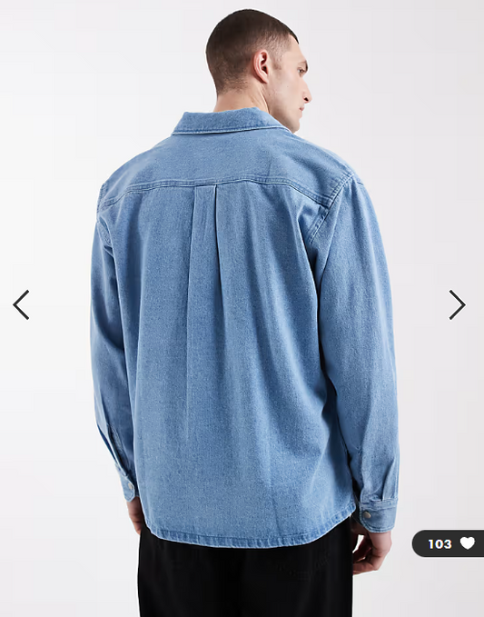 Jack & Jones denim overshirt in blue
