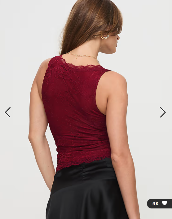 Princess Polly Far Away lace v neck vest top in burgundy