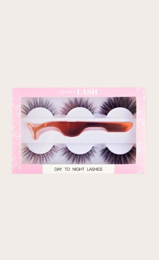 Oh My Lash Day to Night 3 Lashes and Eyelash Applicator