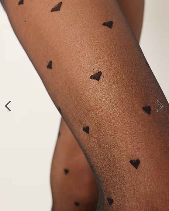 ASOS DESIGN heart pattern tights in black
