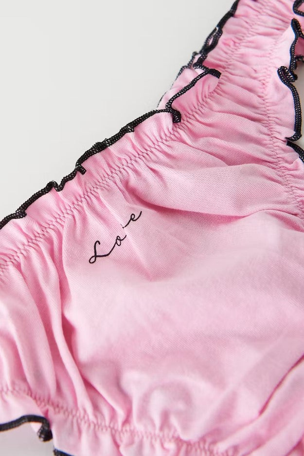 Eva cotton string - Black/Pink