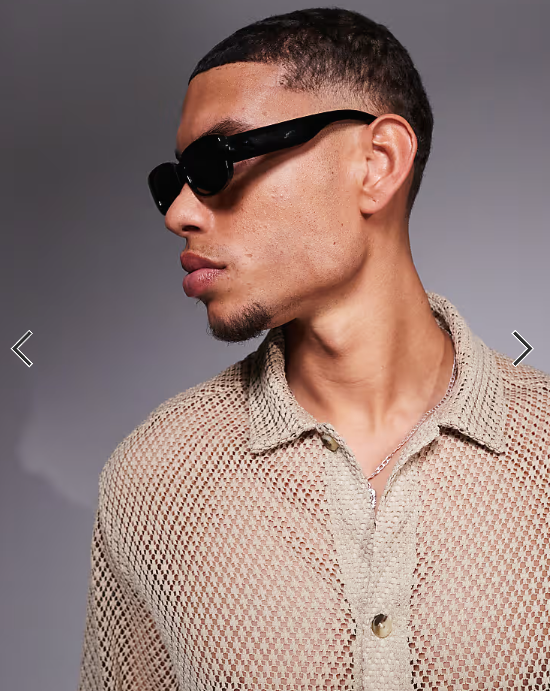 ASOS DESIGN chunky rectangle sunglasses in black